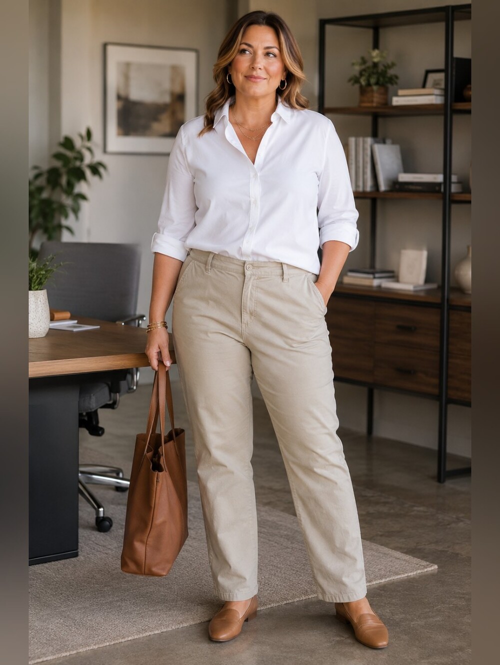 Lee Stretch Twill Slim Leg Mid-rise Essential Chino in Beige Workwear Women's 16